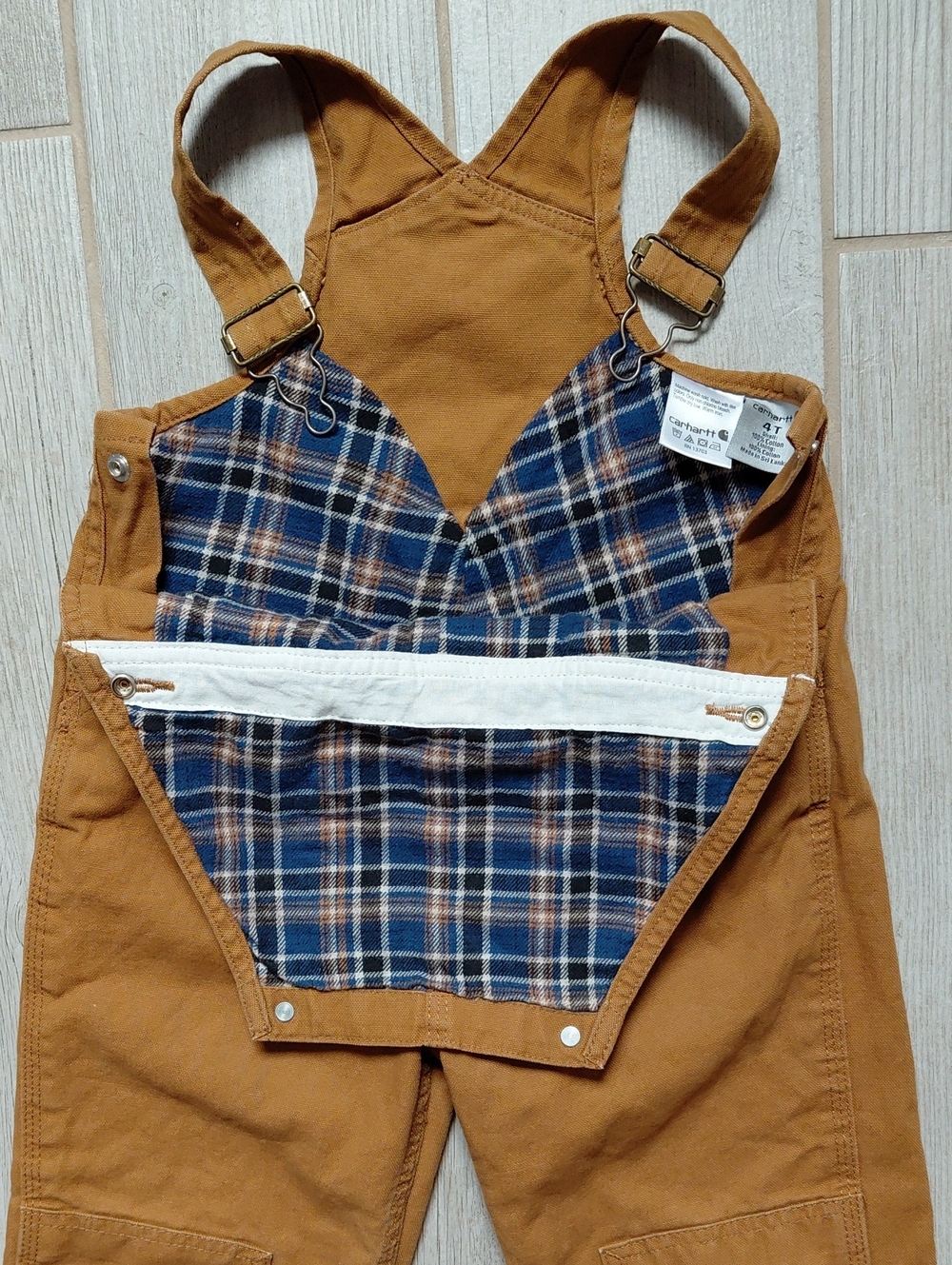 Carhartt Duck Brown Insulated Toddler Bib Overalls - Picture 6 of 9